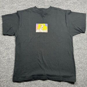 Tultex Old Skool Graphic Tee Kids L 14-16 Black Anime Cheetah Girl Vintage